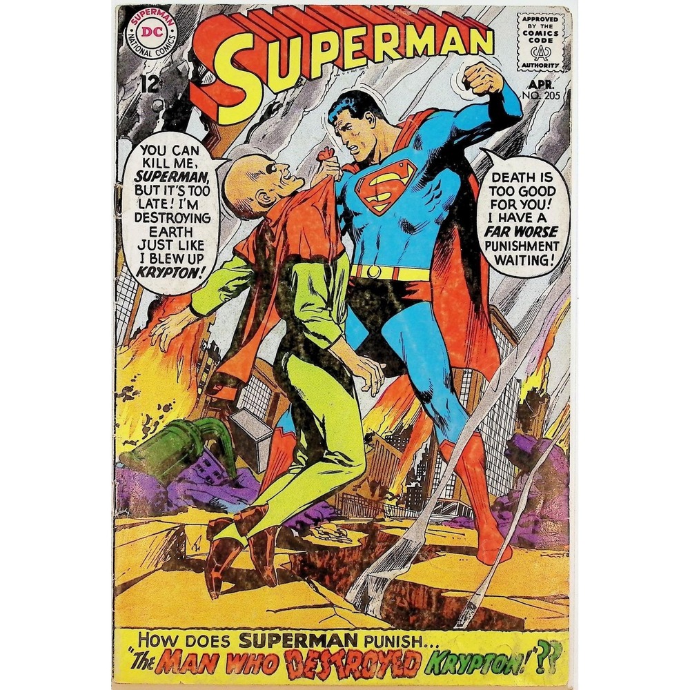 DC Comics Comic Book Superman Silver Age April 1968 #205 Lex Luthor Cover